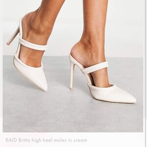 RAID Britta high heel mules in cream